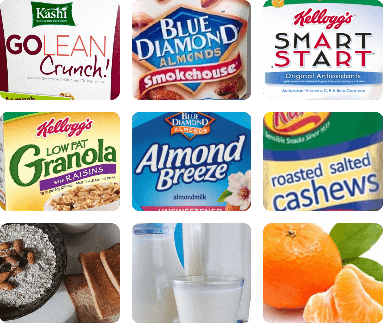 A photo grid of healthy snacks